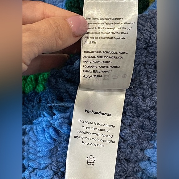 Farm Rio Rainbow Waves Crochet Knit Best Women Size X-Small NEW - Picture 9 of 13